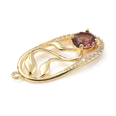 Brass with K9 Glass & Rhinestone Pendants KK-C024-05KCG-01-1