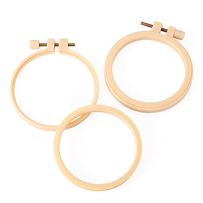 Plastic Imitation Bamboo Cross Stitch Embroidery Hoops TOOL-TADJ0001-03B-1