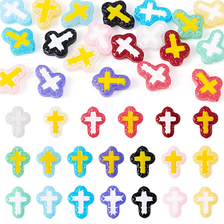 20Pcs 20 Colors Glass Beads Enamel Beads BLOW-TA0001-06-1