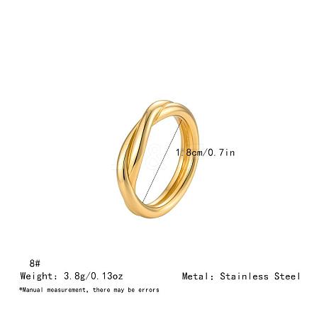 Irregular 304 Stainless Steel Finger Rings for Women SA8524-19-1