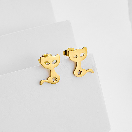 304 Stainless Steel Stud Earrings for Women WG6F38D-01-1