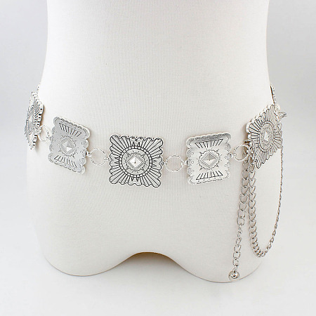 Vintage Alloy Geometric Square Link Chain Waist Belly Chains for Women FS-WGD731C-06-1