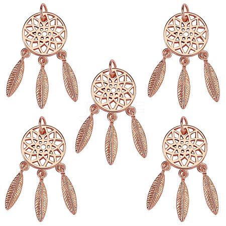 5Pcs Brass Pendants KK-SZ0004-91RG-1