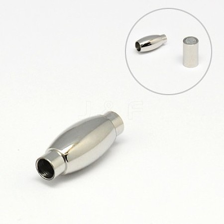 304 Stainless Steel Magnetic Clasps with Glue-in Ends STAS-K006-24C-1