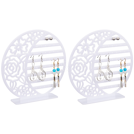 Detachable Hollow Round Acrylic Earring Display Stands EDIS-WH0029-47-1