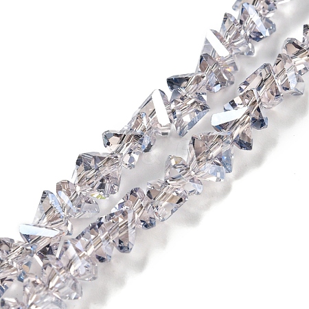 Electroplate Transparent Glass Beads Strands X-EGLA-P052-02A-PL04-1