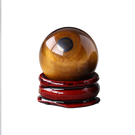 Natural Tiger Eye Ball Display Decorations G-PW0007-007E-1