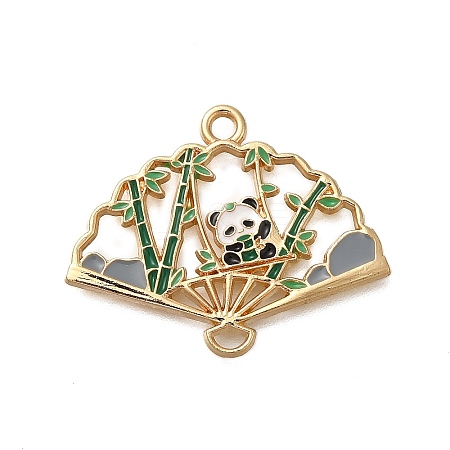 Rack Plating Panda Theme Alloy Enamel Pendants ENAM-S021-08G-A-1