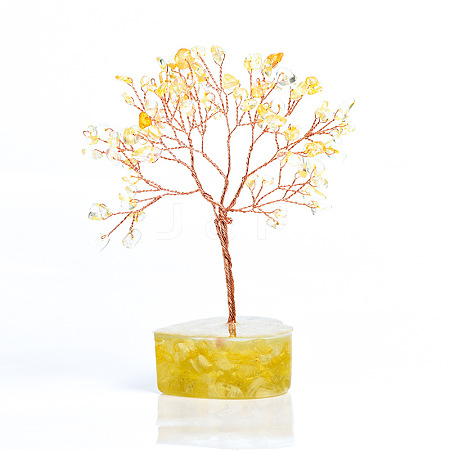 Natural Yellow Quartz Chips Tree of Life Decorations PW-WG61E79-01-1