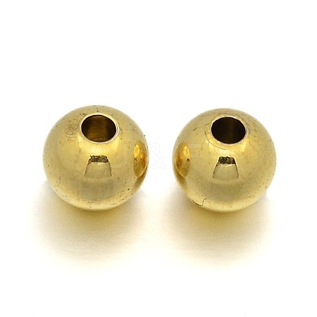 Round Brass Spacer Beads KK-N0059-20G-1