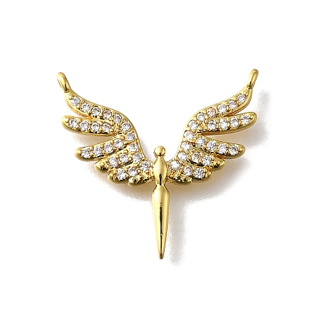 Brass Micro Pave Cubic Zirconia Pendants KK-Z102-14G-1