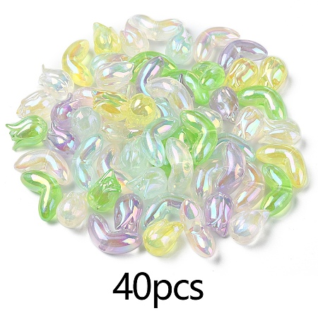40Pcs 2 Styles UV Plating Transparent Acrylic Beads SACR-YW0001-72B-1