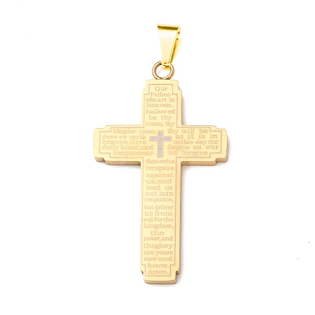 201 Stainless Steel Big Pendants STAS-C149-01G-1
