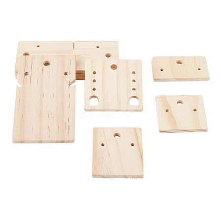  20Pcs 5 Styles Wooden Earring Organizer Boards EDIS-NB0001-07-1