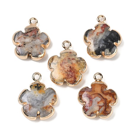 Natural Crazy Agate Pendants G-P566-01G-05-1