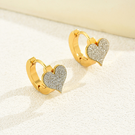 Exquisite Classic Heart Stainless Steel Hoop Earrings for Women ZV4864-1