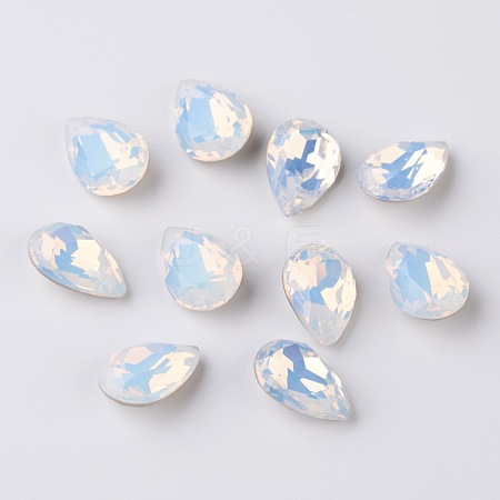 Faceted Teardrop K9 Glass Rhinestone Cabochons X-RGLA-I001-10x7mm-031-1