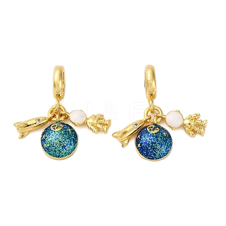 Brass Micro Pave Cubic Zirconia Pendants KK-D390-04G-1