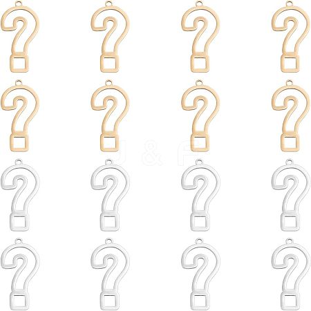 16Pcs 2 Colors 201 Stainless Steel Pendants STAS-DC0006-56-1