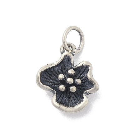 925 Sterling Silver Flower Charms with Jump Rings and 925 Stamp STER-M021-02AS-03-1