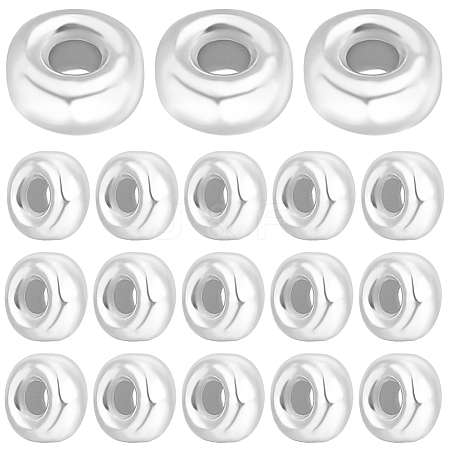 Beebeecraft 30Pcs Donut 925 Sterling Silver Spacer Beads STER-BBC0005-43S-1