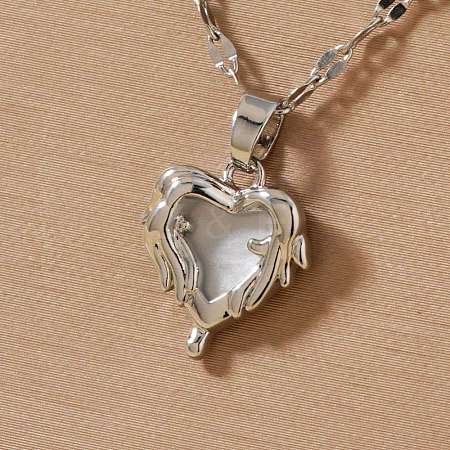 Elegant Fashion Angel Wing Heart Pendant Necklaces SW9517-2-1