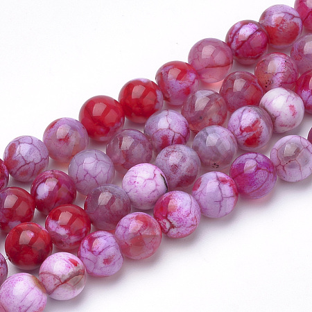 Dyed Natural Agate Beads Strands G-Q462-129A-8mm-1