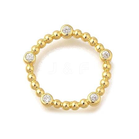 Rack Plating Brass Clear Cubic Zirconia Linking Rings KK-I716-26G-01-1