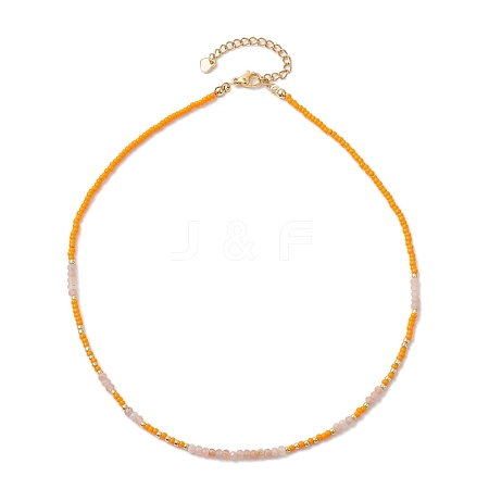 Bohemian Style Natural Sunstone Beaded Necklaces NJEW-JN04658-03-1