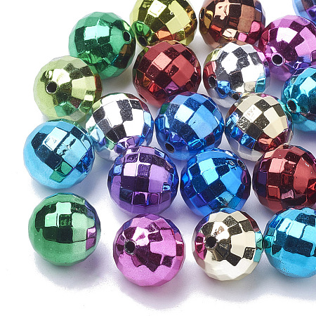 Color Plated Acrylic Beads X-PACR-R241-02E-1