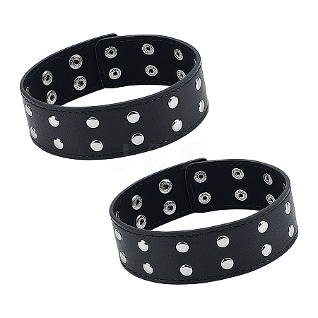 1Pair Leather Adjustable Armbands Sleeve Bands BJEW-OC0001-27-1
