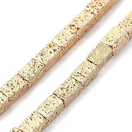 Electroplated Natural Lava Rock Beads Strands G-I360-K02-02-1