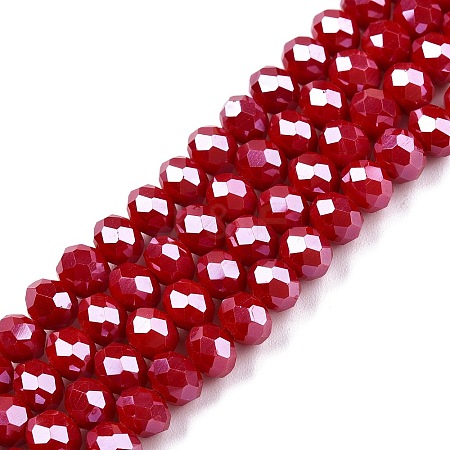 Electroplate Glass Beads Strands EGLA-A044-P6mm-B15-1