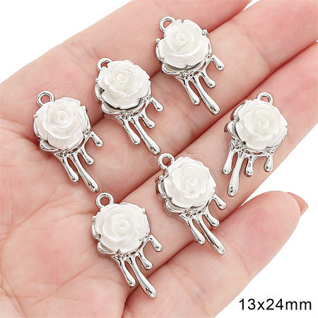 Platinum Alloy Resin Rhinestone Pendants PW-WGBD34C-05-1