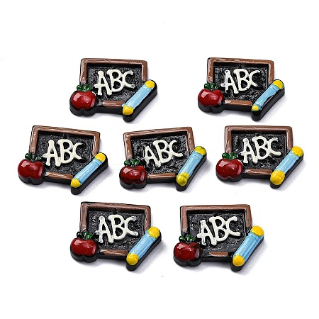 SUNNYCLUE 25Pcs Teachers' Day Theme Opaqie Resin Pendants RESI-XCP0002-22-1