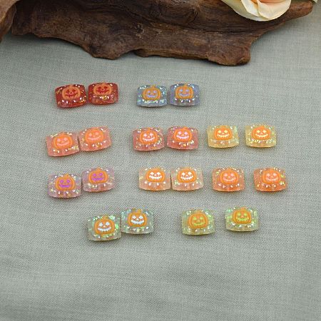 Halloween Frosted Transparent Resin Beads RESI-A048-01A-1