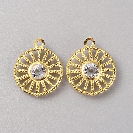 Iron Rhinestone Pendants IFIN-TAC0052-43D-1