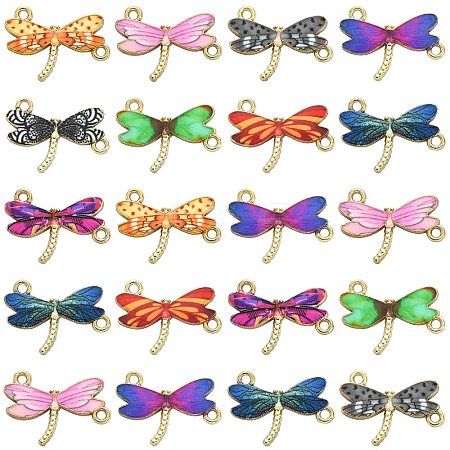 45Pcs 9 Colors Insect Theme Alloy Enamel Connector Charms ENAM-CJ0003-83-1