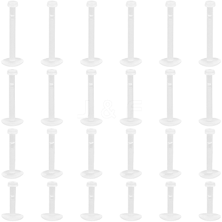 4 Styles Acrylic Threaded Flatback Earrings EJEW-SP0001-05-1