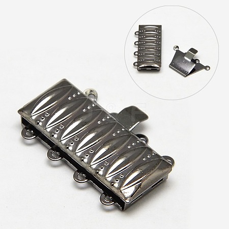 Brass Multi-strand Box Clasps KK-Q130-B-1