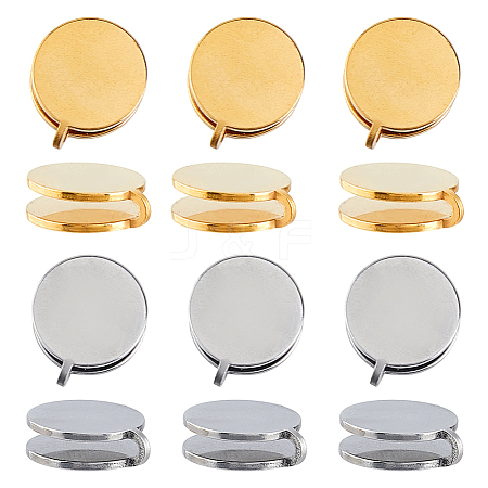 12Pcs 2 Colors 304 Stainless Steel Cuff Earrings EJEW-HS0001-40A-1