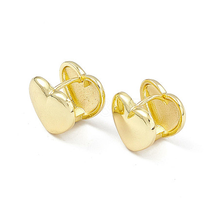 Brass Heart Hoop Earrings for Women EJEW-P215-05G-1