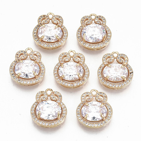 Brass Glass Rhinestone Pendants GLAA-S179-26A-RS-1