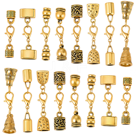 32Pcs 8 Styles Alloy Cord Ends HJEW-SC0003-10-1