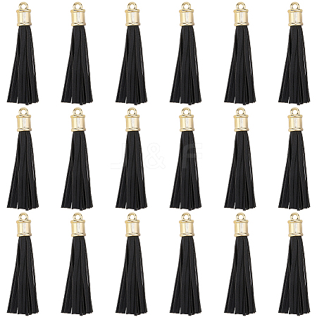 18Pcs PU Imitation Leather Tassel Pendants FIND-CL0001-71A-1