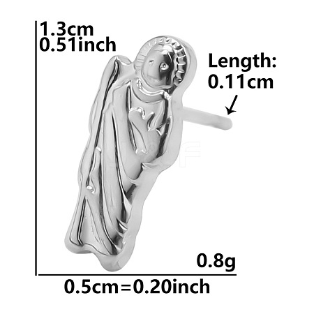 Greek Goddess Stainless Steel Stud Earrings for Women VJ0949-1-1