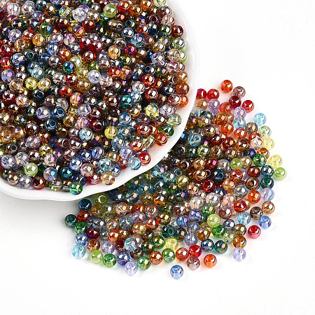 Transparent Colours Rainbow Glass Seed Beads SEED-N007-08-1