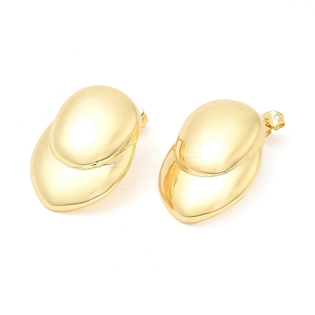 Brass Twist Teardrop Stud Earrings EJEW-K251-17G-1