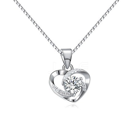 Anti-Tarnish Rhodium Plated 925 Sterling Silver Pendants ZIRC-BB50406-A-1