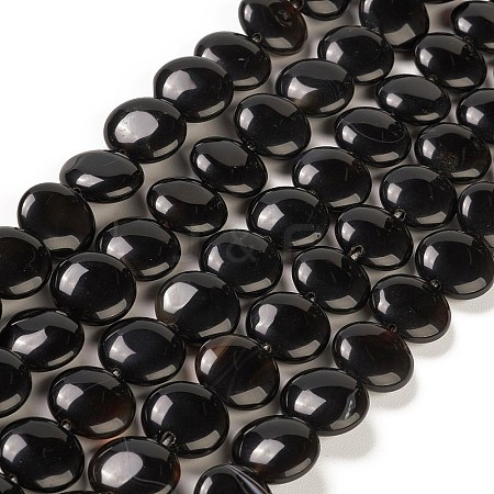 Natural Black Agate Beads Strands G-M403-C12-03-1